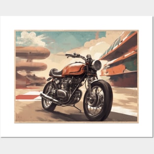 Vintage Cafe racer 50s vibe motorcycle Posters and Art